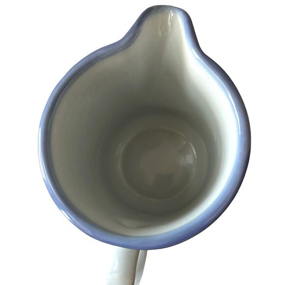 Tulowice Pale Blue Gray Vintage Stoneware Pitcher, Poland, Creamer, Serveware - Picture 8 of 10